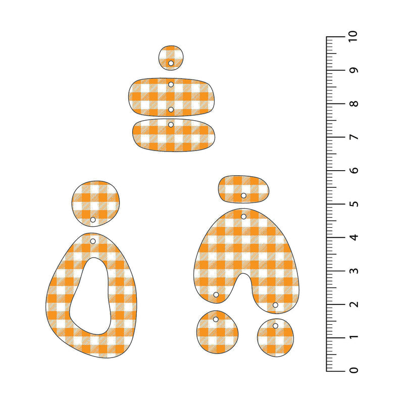 Gingham Orange UV Printed Acrylic Sheet