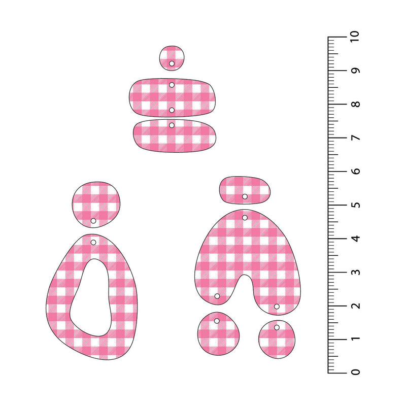 Gingham Light Pink UV Printed Acrylic Sheet