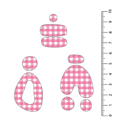 Gingham Light Pink UV Printed Acrylic Sheet