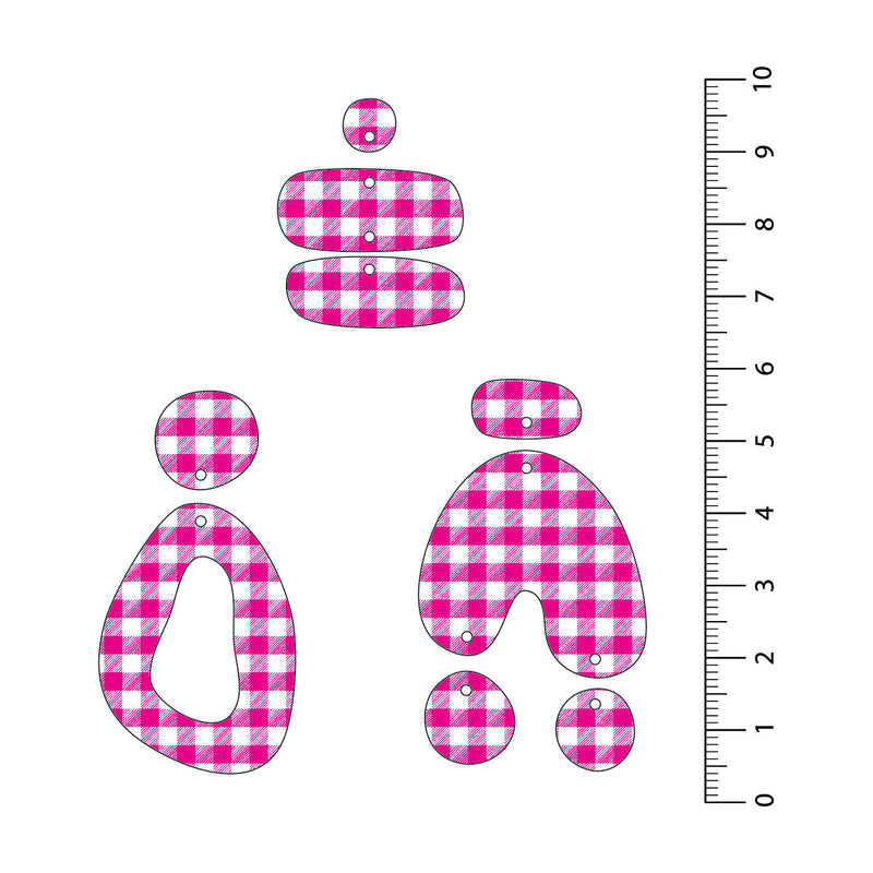 Gingham Bright Pink UV Printed Acrylic Sheet