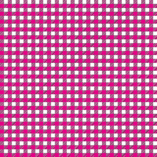 Gingham Bright Pink UV Printed Acrylic Sheet