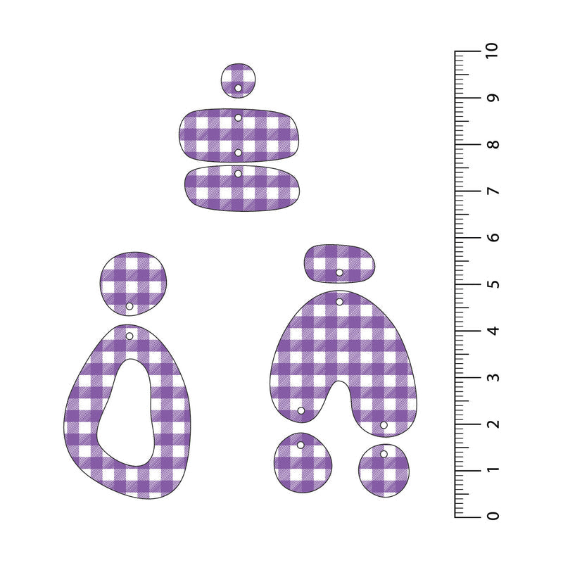 Gingham Dark Purple UV Printed Acrylic Sheet