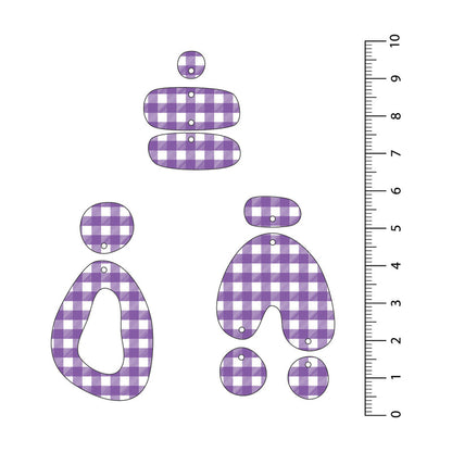 Gingham Dark Purple UV Printed Acrylic Sheet