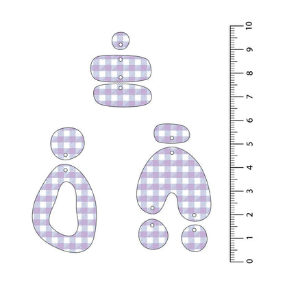 Gingham Light Purple UV Printed Acrylic Sheet