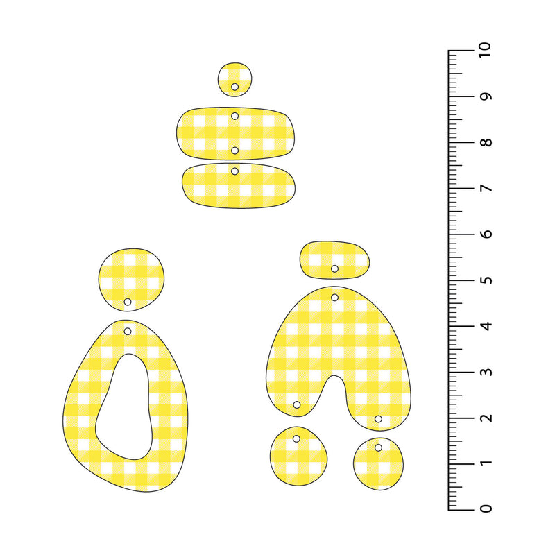 Gingham Yellow UV Printed Acrylic Sheet