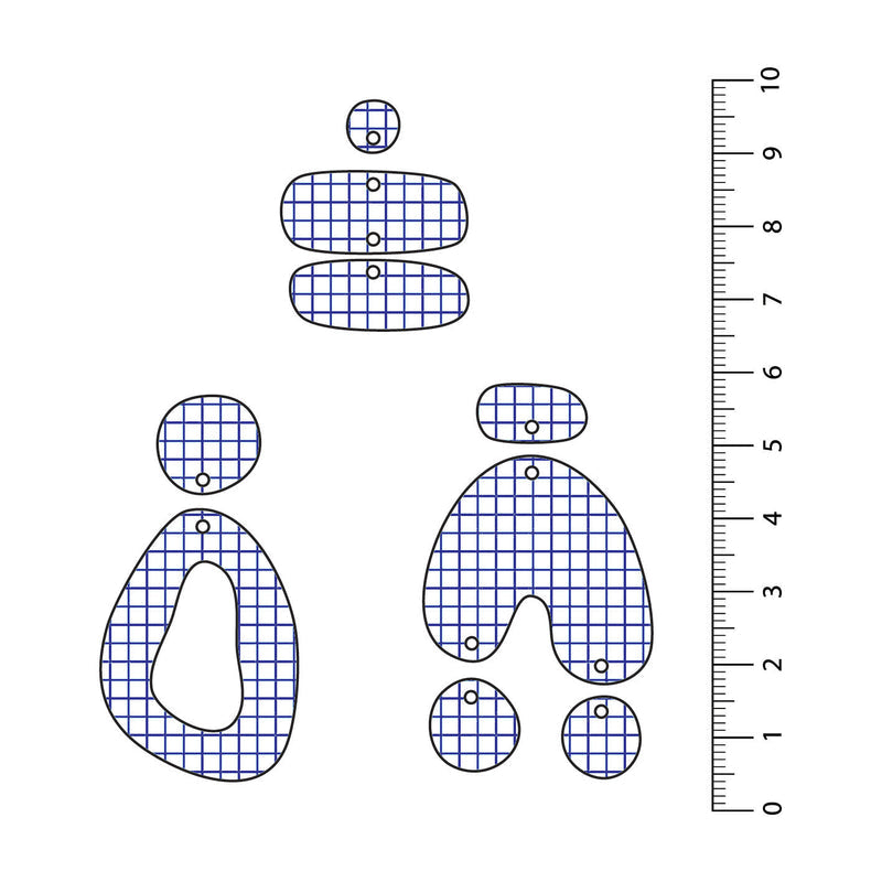 Grid Dark Blue UV Printed Acrylic Sheet