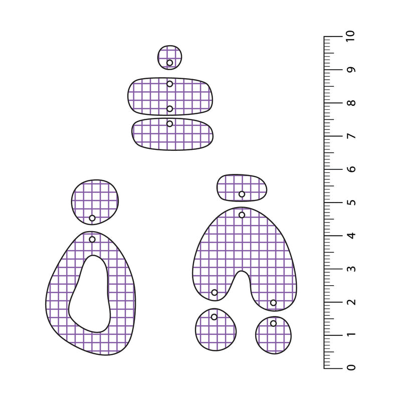Grid Dark Purple UV Printed Acrylic Sheet