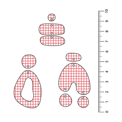 Grid Red UV Printed Acrylic Sheet