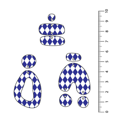 Harlequin Dark Blue UV Printed Acrylic Sheet