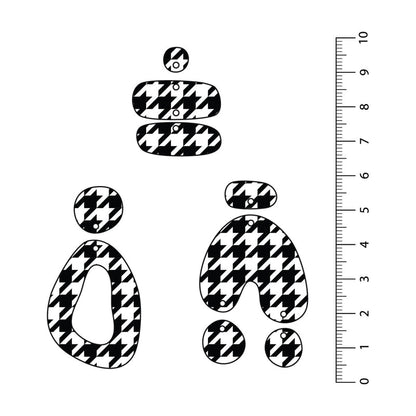 Houndstooth Black UV Printed Acrylic Sheet