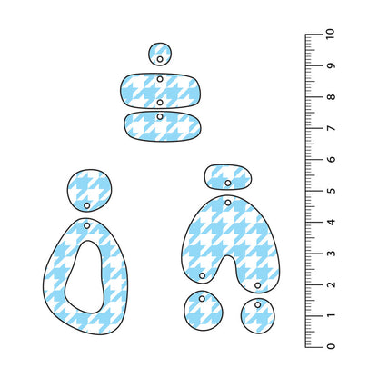 Houndstooth Light Blue UV Printed Acrylic Sheet