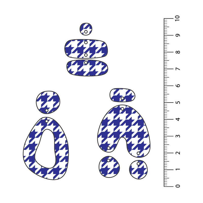 Houndstooth Dark Blue UV Printed Acrylic Sheet