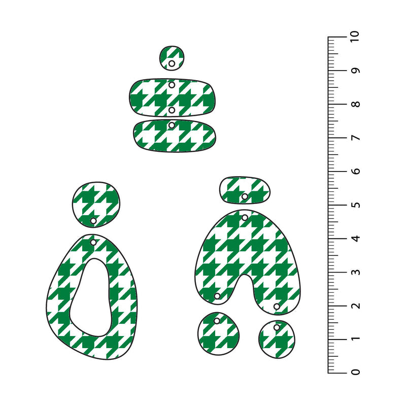Houndstooth Dark Green UV Printed Acrylic Sheet