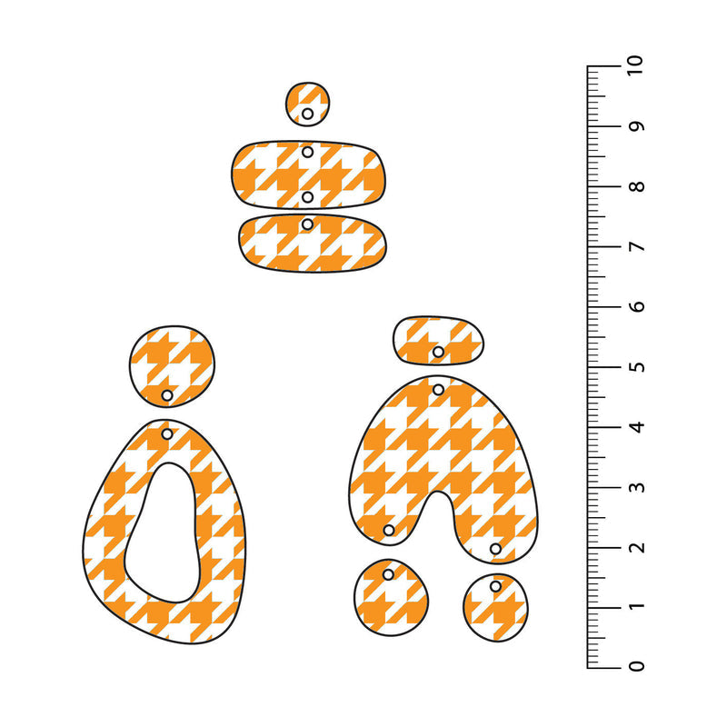 Houndstooth Orange UV Printed Acrylic Sheet