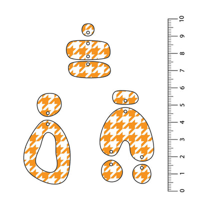 Houndstooth Orange UV Printed Acrylic Sheet