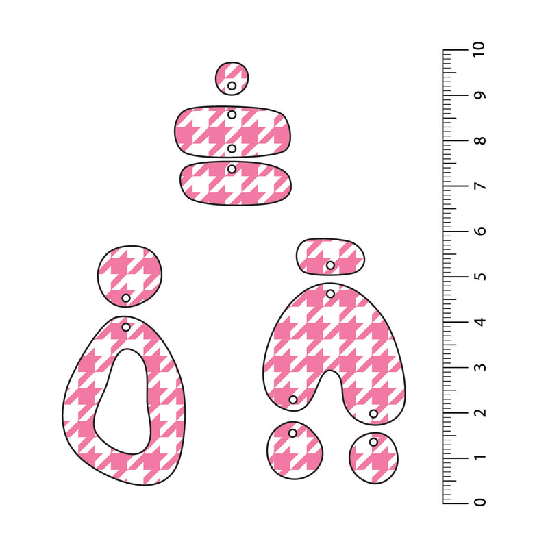 Houndstooth Light Pink UV Printed Acrylic Sheet
