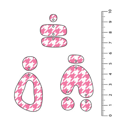 Houndstooth Light Pink UV Printed Acrylic Sheet