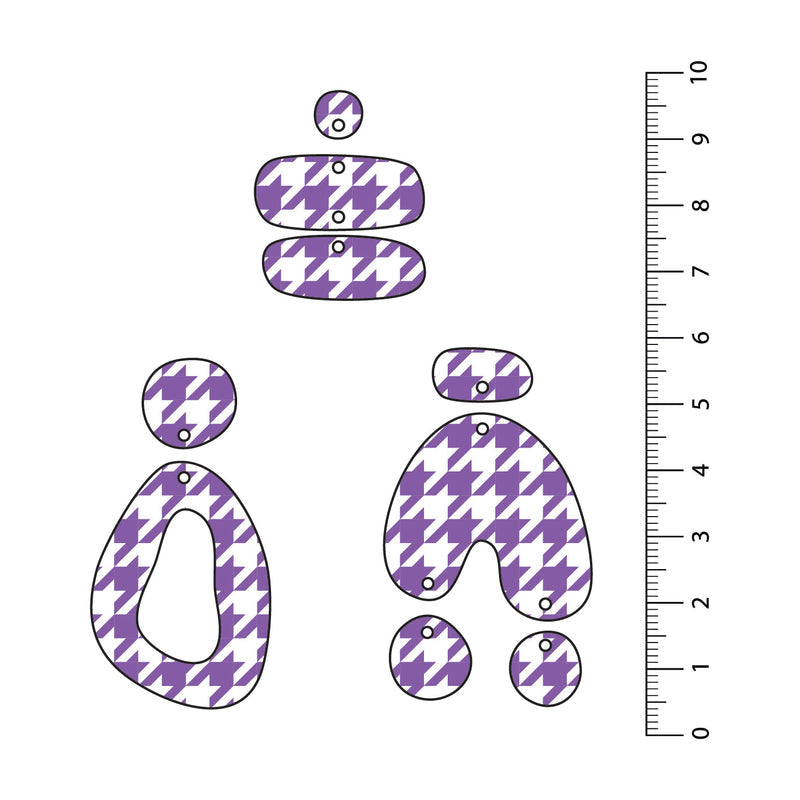 Houndstooth Dark Purple UV Printed Acrylic Sheet