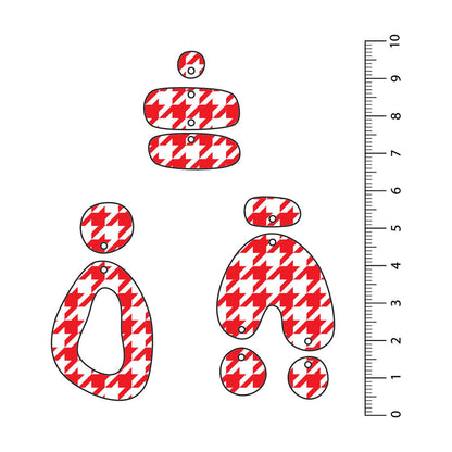 Houndstooth Red UV Printed Acrylic Sheet