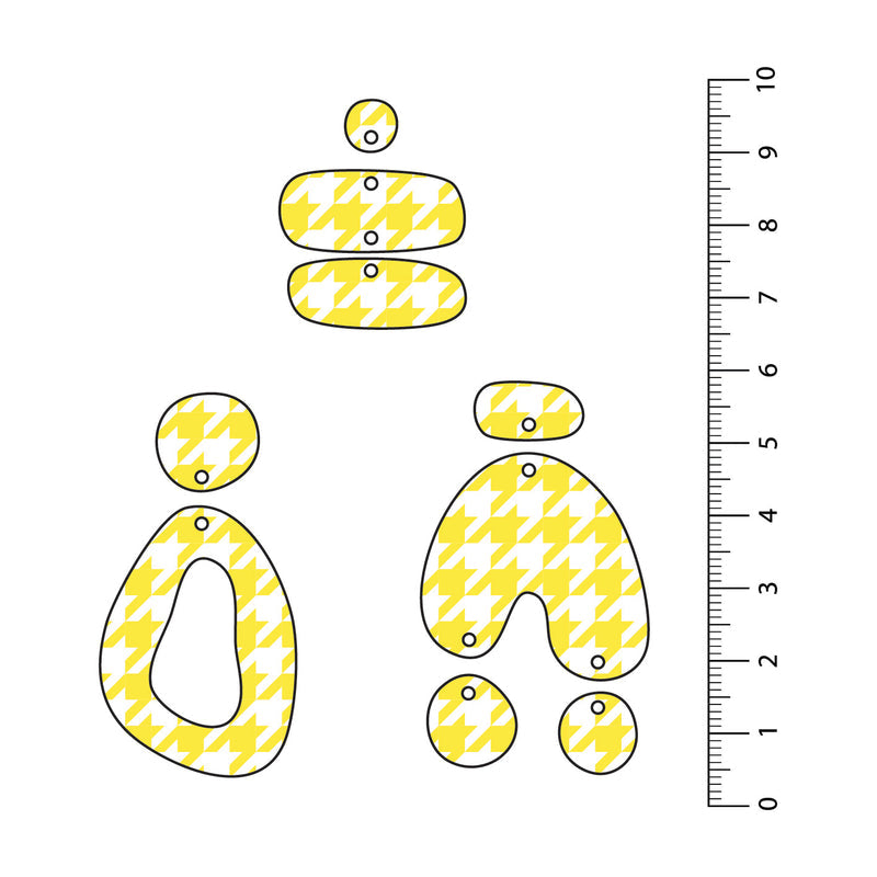 Houndstooth Yellow UV Printed Acrylic Sheet
