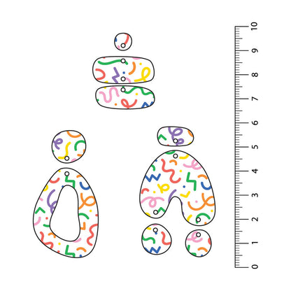 Party Squiggles UV Printed Acrylic Sheet