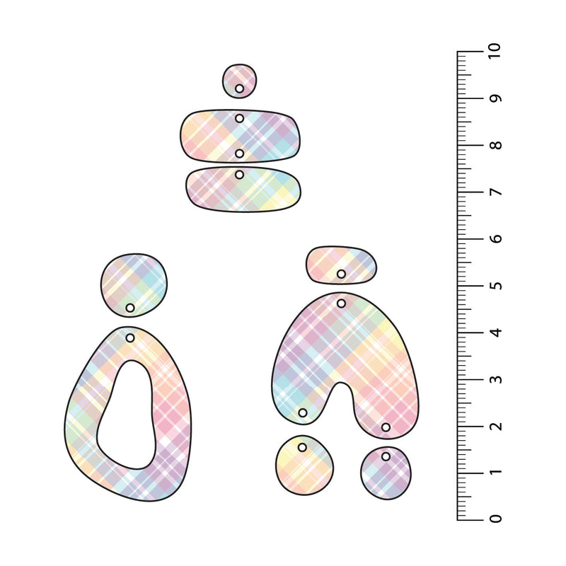 Rainbow Gingham UV Printed Acrylic Sheet