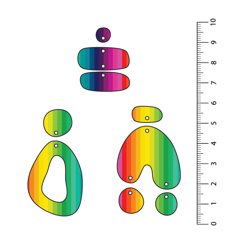 Rainbow Stripes UV Printed Acrylic Sheet