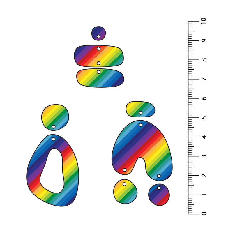 Rainbow Stripes Diagonal UV Printed Acrylic Sheet