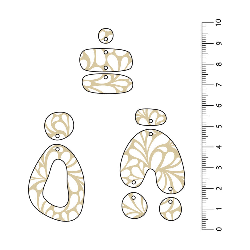 Retro Blooms Beige UV Printed Acrylic Sheet