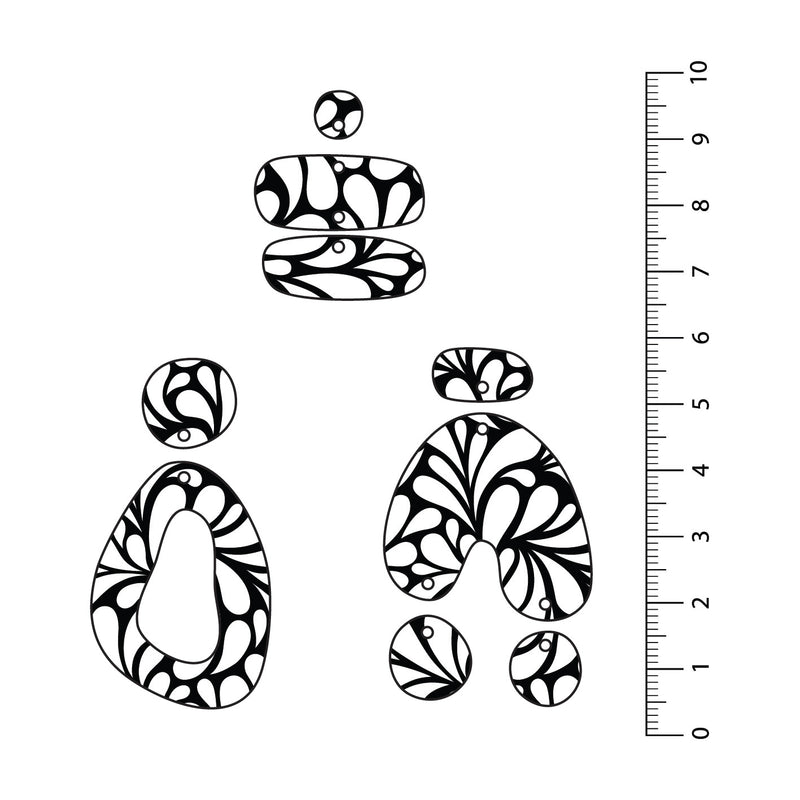 Retro Blooms Black UV Printed Acrylic Sheet