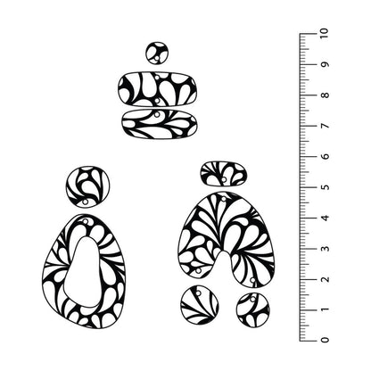 Retro Blooms Black UV Printed Acrylic Sheet