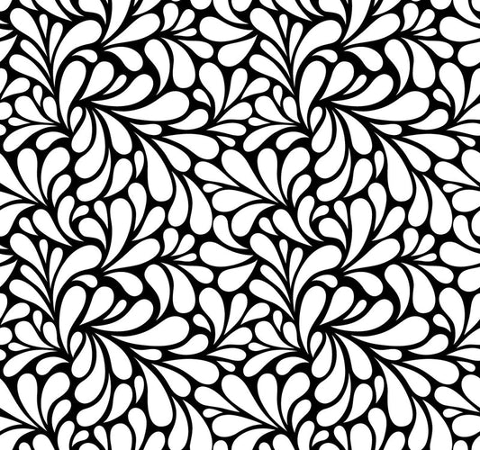Retro Blooms Black UV Printed Acrylic Sheet