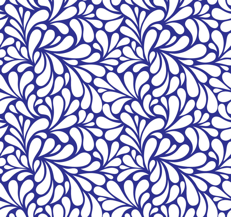 Retro Blooms Dark Blue UV Printed Acrylic Sheet