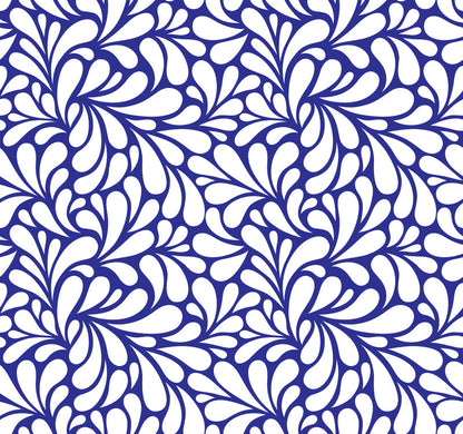 Retro Blooms Dark Blue UV Printed Acrylic Sheet
