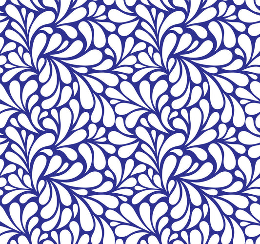 Retro Blooms Dark Blue UV Printed Acrylic Sheet