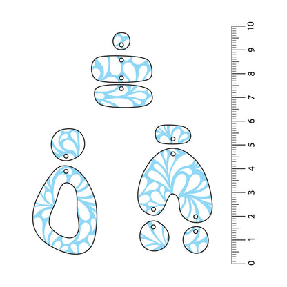 Retro Blooms Light Blue UV Printed Acrylic Sheet