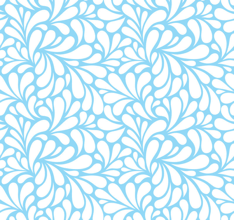 Retro Blooms Light Blue UV Printed Acrylic Sheet