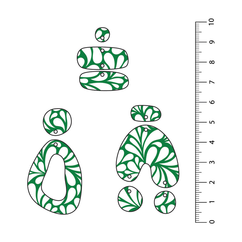 Retro Blooms Dark Green UV Printed Acrylic Sheet