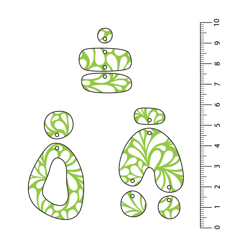 Retro Blooms Light Green UV Printed Acrylic Sheet