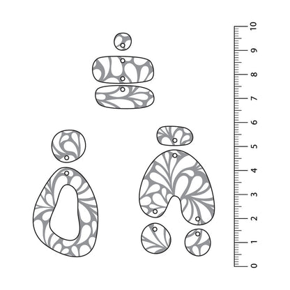 Retro Blooms Grey UV Printed Acrylic Sheet