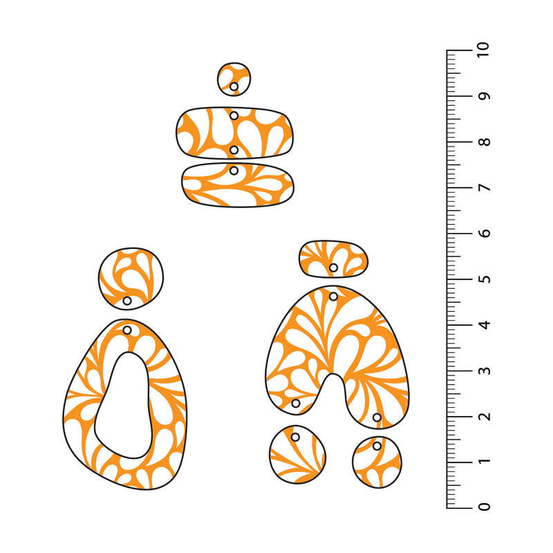 Retro Blooms Orange UV Printed Acrylic Sheet