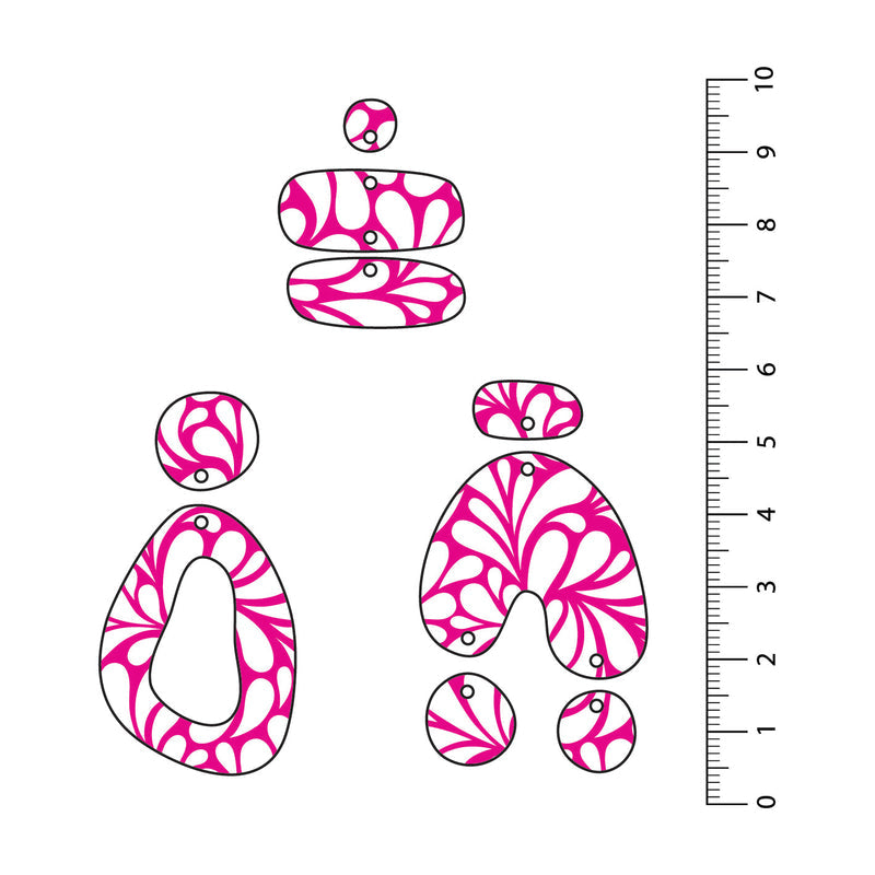 Retro Blooms Bright Pink UV Printed Acrylic Sheet