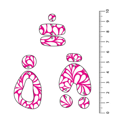 Retro Blooms Bright Pink UV Printed Acrylic Sheet