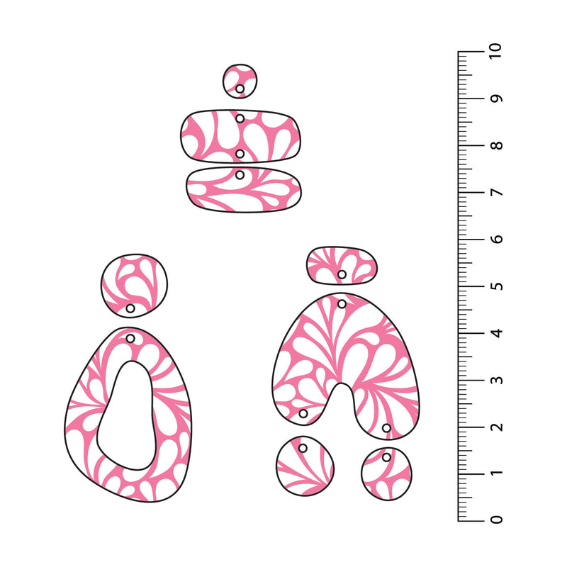Retro Blooms Light Pink UV Printed Acrylic Sheet