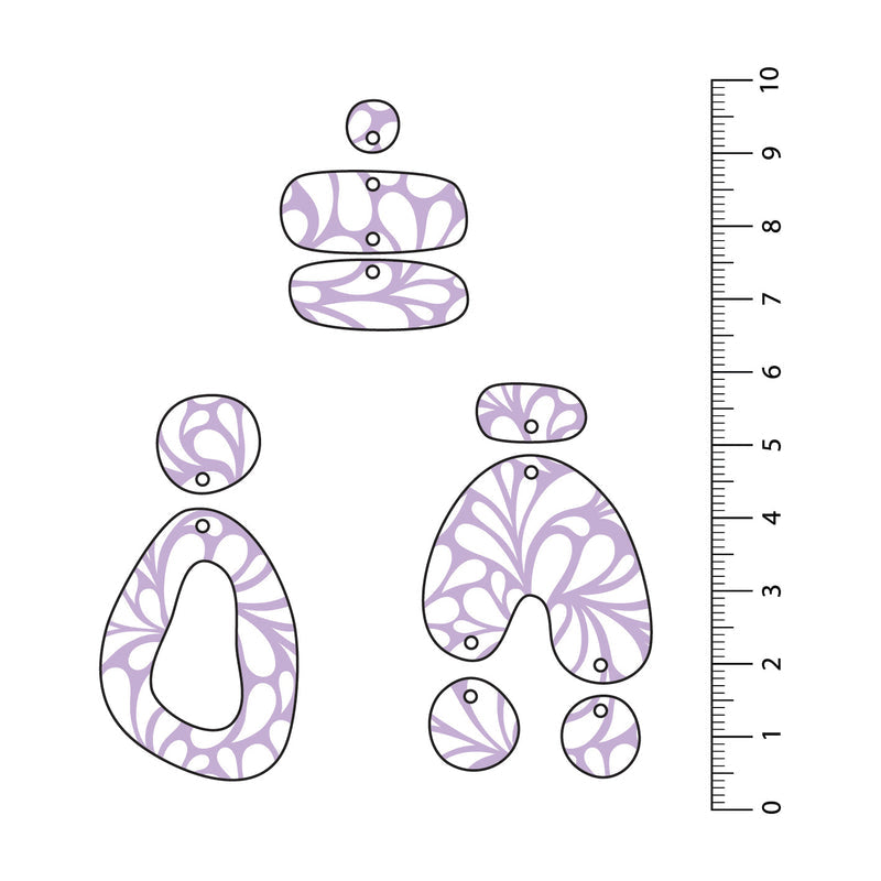 Retro Blooms Light Purple UV Printed Acrylic Sheet
