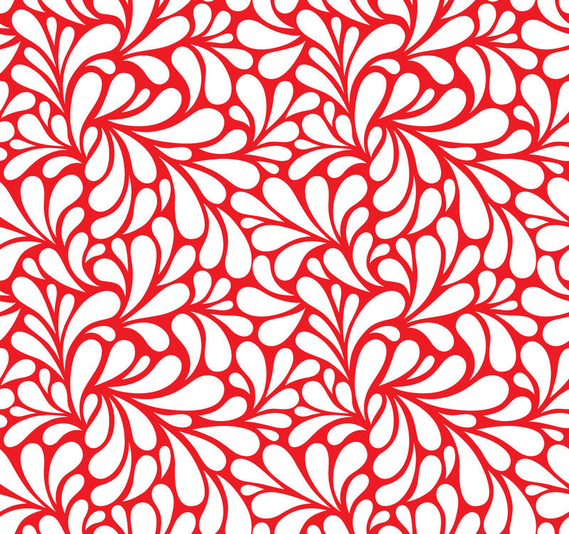 Retro Blooms Red UV Printed Acrylic Sheet