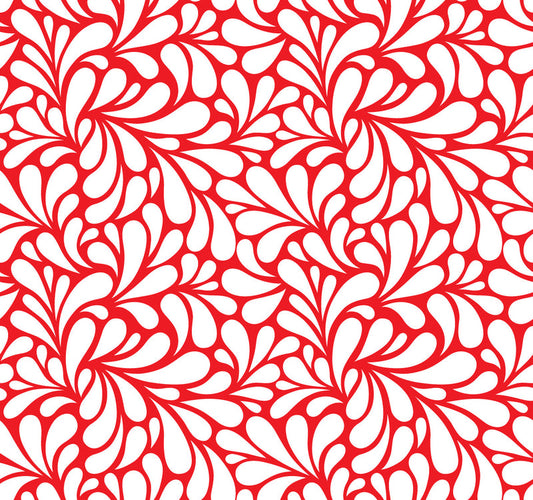Retro Blooms Red UV Printed Acrylic Sheet