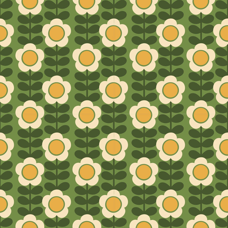 Retro Flowers UV Printed Acrylic Sheet