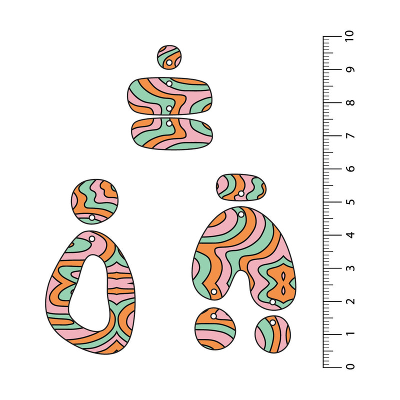 Retro Squiggles UV Printed Acrylic Sheet