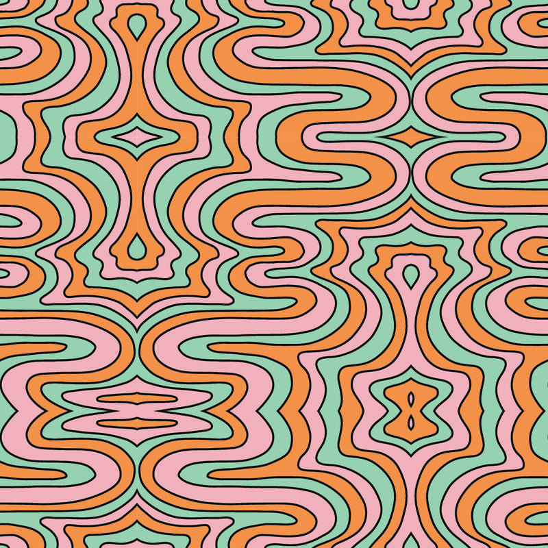 Retro Squiggles UV Printed Acrylic Sheet